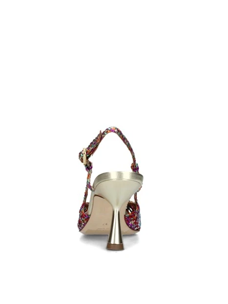 SLINGBACK MULTICOLORE CON INTRECCIO DONNA ARGENTO VIOLA