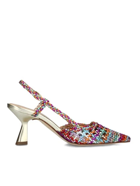 SLINGBACK MULTICOLORE CON INTRECCIO DONNA ARGENTO VIOLA