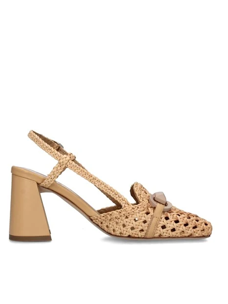 SLINGBACK CON TRAMA A RETE DONNA BEIGE