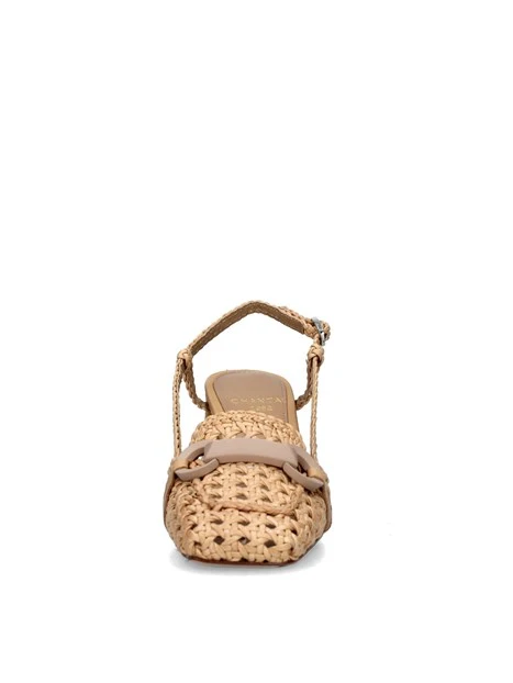 SLINGBACK CON TRAMA A RETE DONNA BEIGE