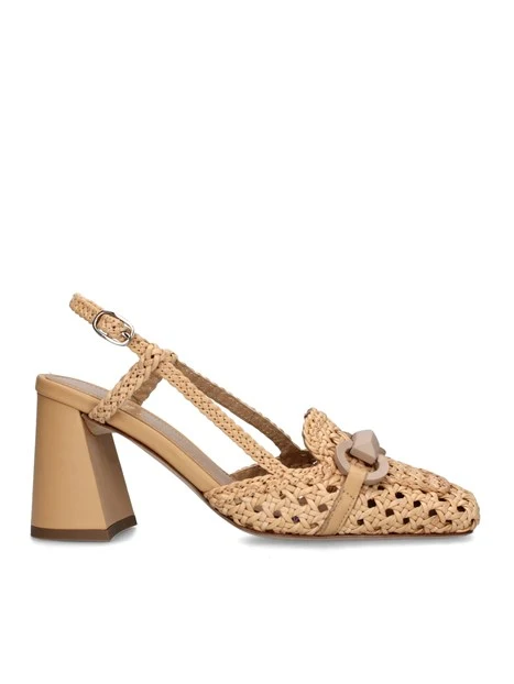 SLINGBACK CON TRAMA A RETE DONNA BEIGE