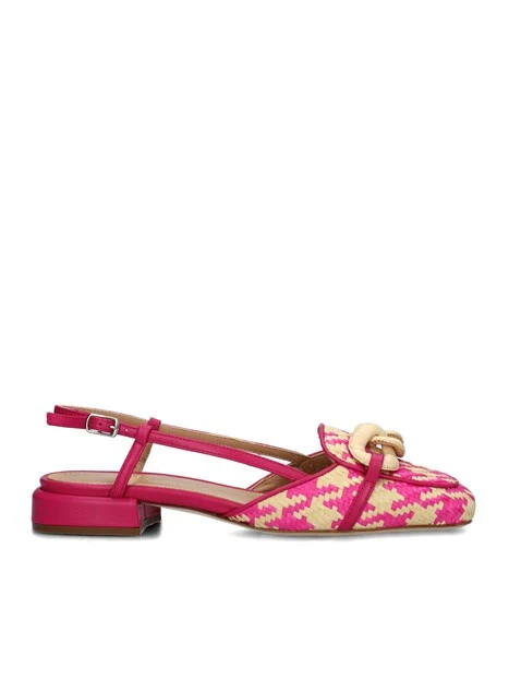 SLINGBACK CON CATENA RIVESTITA IN TESSUTO DONNA FUCSIA