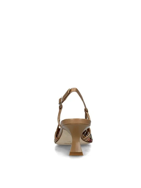 SLINGBACK CON RICAMI COLORATI DONNA BEIGE