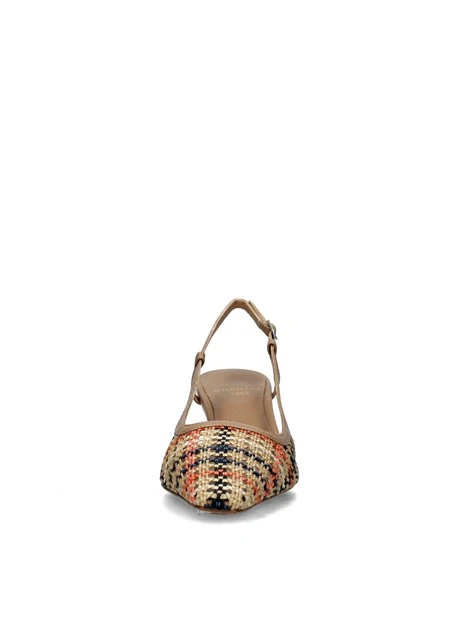 SLINGBACK CON RICAMI COLORATI DONNA BEIGE