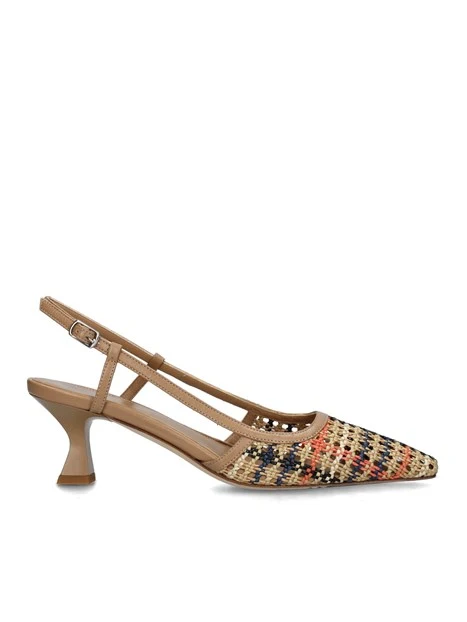 SLINGBACK CON RICAMI COLORATI DONNA BEIGE