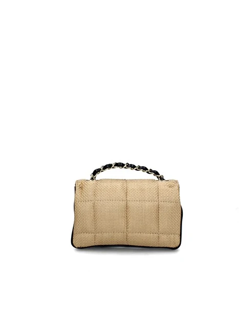 BORSA A TRACOLLA NAKA BICOLORE DONNA BEIGE NERO