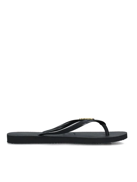 SANDALI MARE SLIM LOGO METALLIC DONNA NERO ORO