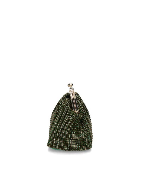 POCHETTE CON TRAMA IN STRASS E TRACOLLINA DONNA VERDE