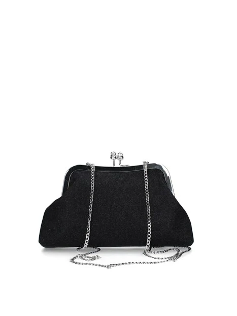 POCHETTE CON TRAMA GLITTER DONNA NERO