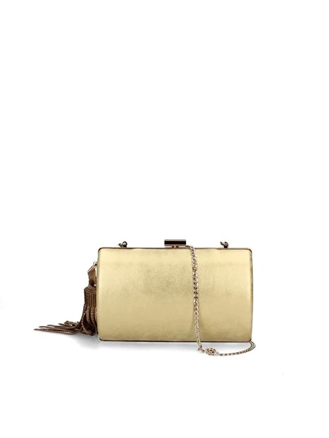 POCHETTE OVALE CON NAPPA DONNA ORO