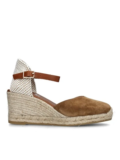 ESPADRILLAS CON ZEPPA E CINTURINO DONNA BEIGE