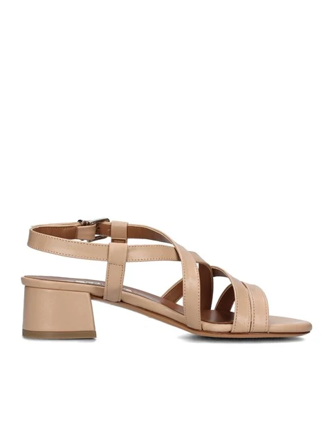 SANDALI TACCO BASSO A BLOCCO DONNA BEIGE