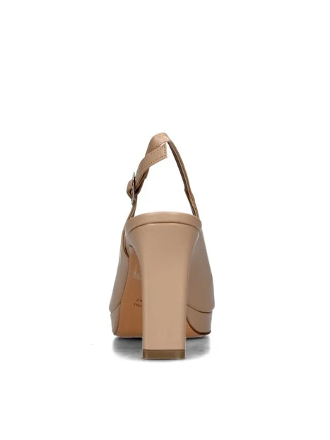 SANDALI TACCO ALTO CON PLATEAU DONNA BEIGE