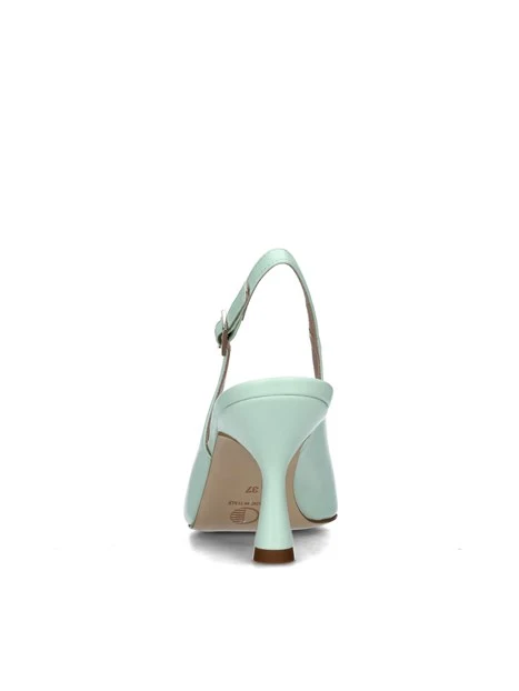 SLINGBACK IN PELLE CON CINTURINO REGOLABILE DONNA VERDE