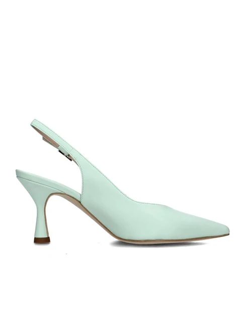 SLINGBACK IN PELLE CON CINTURINO REGOLABILE DONNA VERDE