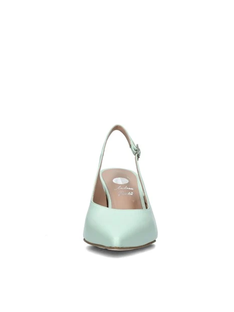 SLINGBACK IN PELLE CON CINTURINO REGOLABILE DONNA VERDE