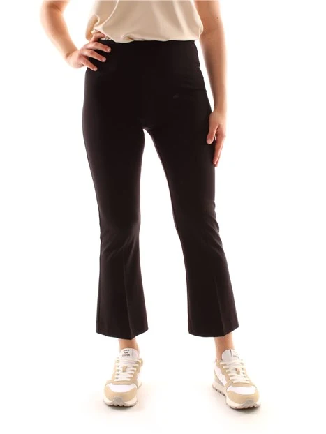 PANTALONI CROPPED A TROMBETTA IN PUNTO MILANO DONNA NERO