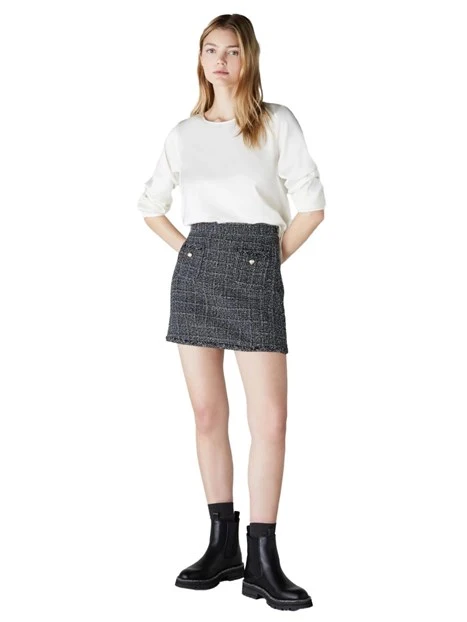 BLUSA IN RASO LEGGERO MONOELASTICO IN TRAMA DONNA BIANCO