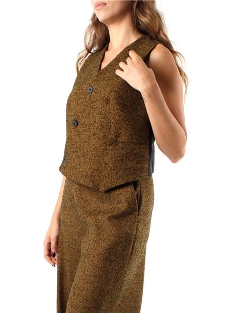 GILET CON CHIUSURA ASIMMETRICA DONNA BEIGE