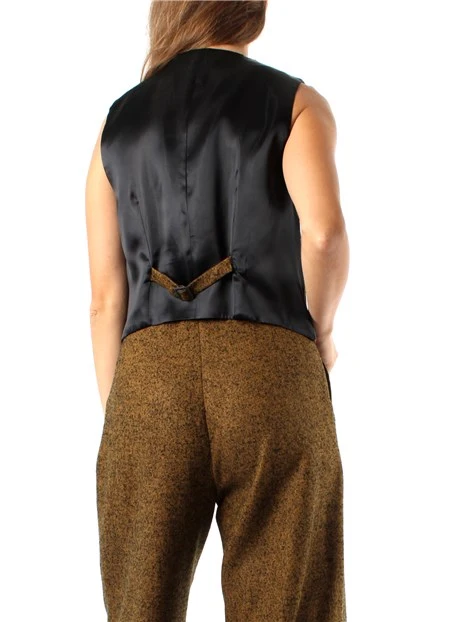 GILET CON CHIUSURA ASIMMETRICA DONNA BEIGE