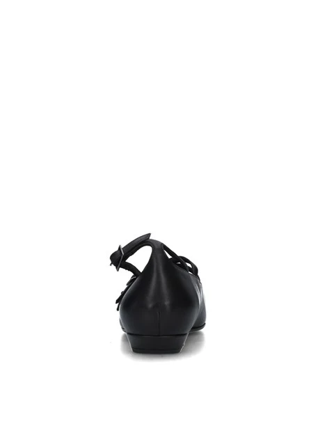 SLINGBACK IN PELLE CON CINTURINI DONNA NERO
