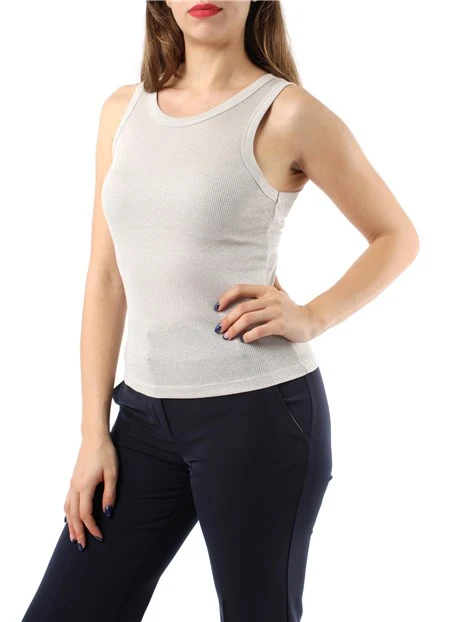TOP A COSTE IN LUREX DONNA AVORIO