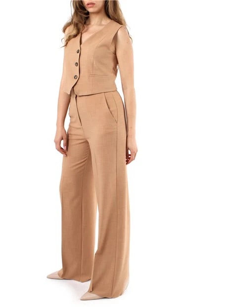 COMPLETO GILET E PANTALONE DONNA BEIGE