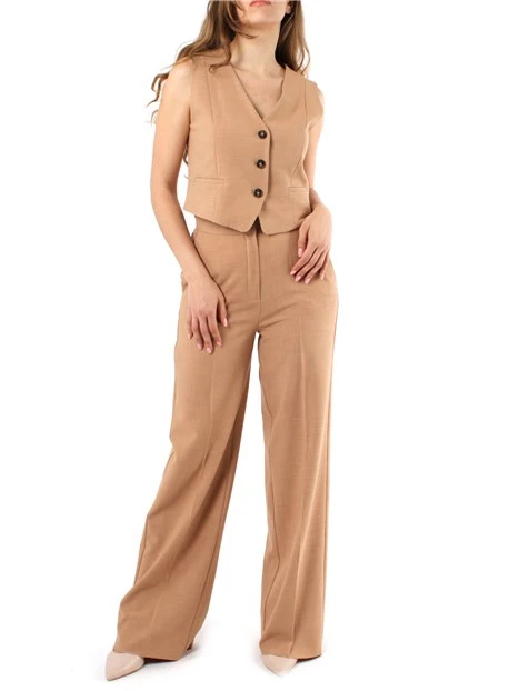 COMPLETO GILET E PANTALONE DONNA BEIGE