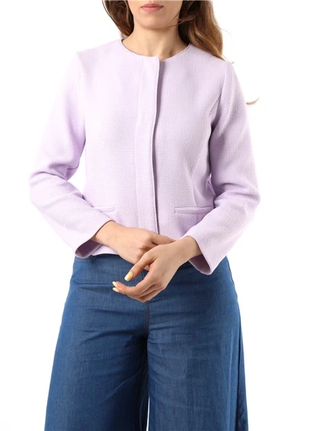 GIACCA CORTA SFIANCATA IN STUOIA DONNA LILLA