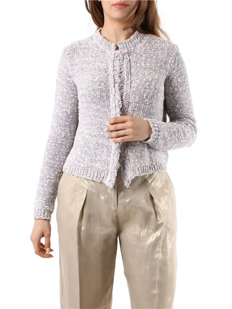 CARDIGAN IN MAGLIA LUREX DONNA LILLA