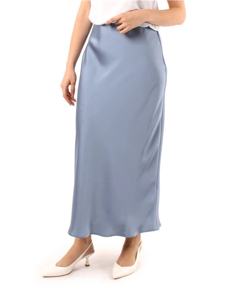 GONNA LUNGA IN RASO DONNA AZZURRO