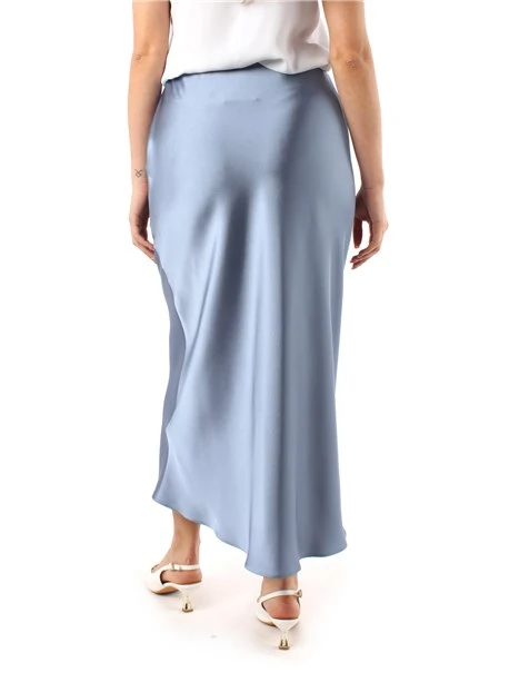 GONNA LUNGA IN RASO DONNA AZZURRO