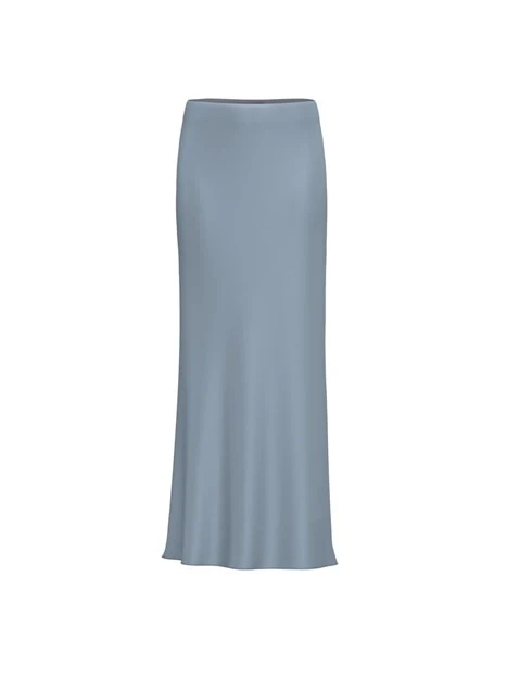 GONNA LUNGA IN RASO DONNA AZZURRO