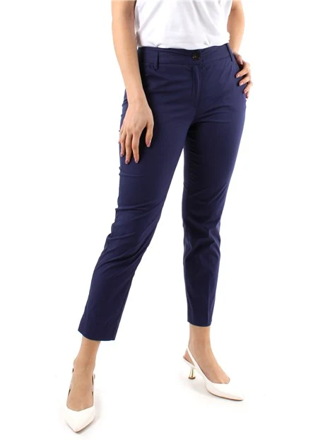 PANTALONI CHINO MISTO COTONE DONNA BLU