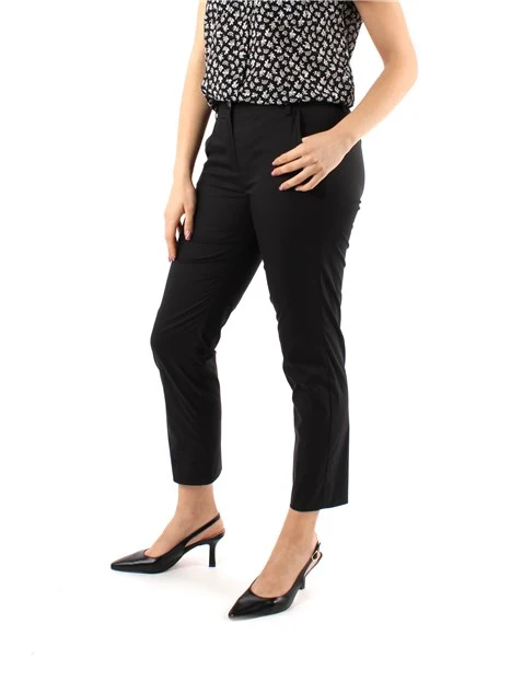 PANTALONI CHINO IN POPELINE DI COTONE DONNA NERO