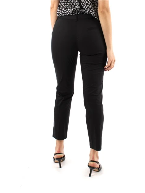 PANTALONI CHINO IN POPELINE DI COTONE DONNA NERO