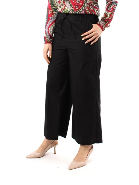 PANTALONI CROPPED CON COULISSE IN VITA DONNA NERO