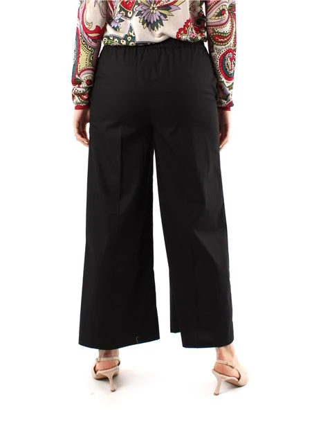 PANTALONI CROPPED CON COULISSE IN VITA DONNA NERO