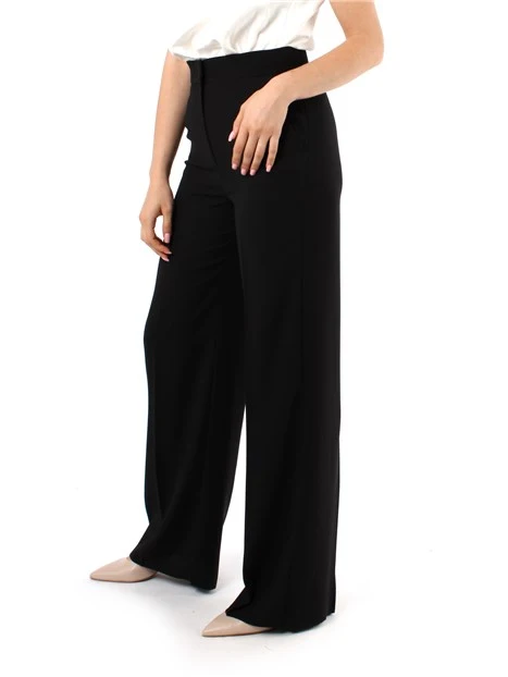 PANTALONI DRITTI IN ENVERS SATIN DONNA NERO