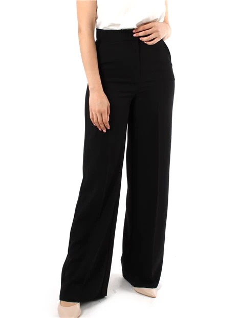 PANTALONI DRITTI IN ENVERS SATIN DONNA NERO