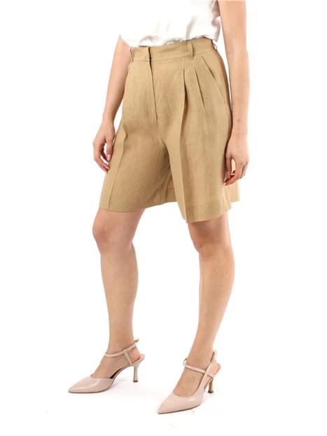 SHORTS IN PURO LINO DONNA BEIGE