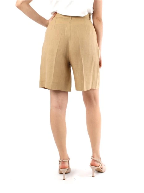 SHORTS IN PURO LINO DONNA BEIGE