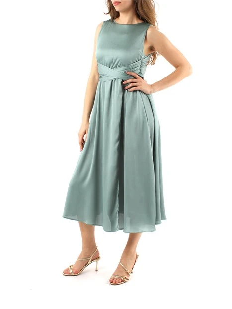 VESTITO MIDI IN CREPONNE DONNA VERDE