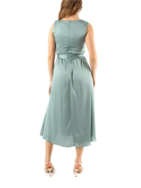 VESTITO MIDI IN CREPONNE DONNA VERDE