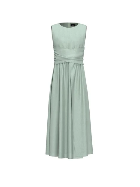 VESTITO MIDI IN CREPONNE DONNA VERDE