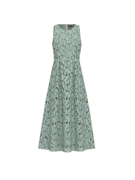 VESTITO LUNGO IN PIZZO DONNA VERDE