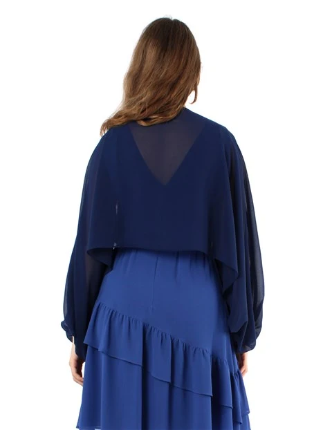 COPRISPALLE IN GEORGETTE CRÊPE DONNA BLU