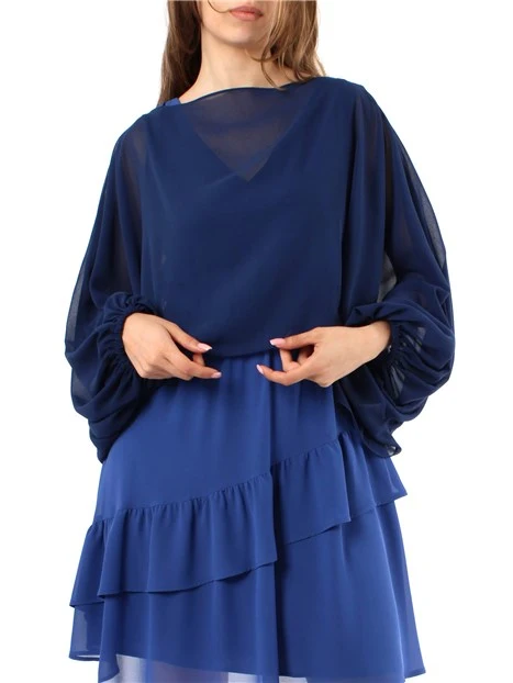 COPRISPALLE IN GEORGETTE CRÊPE DONNA BLU