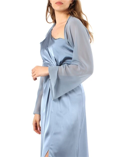 COPRISPALLE IN GEORGETTE CRÊPE DONNA AZZURRO