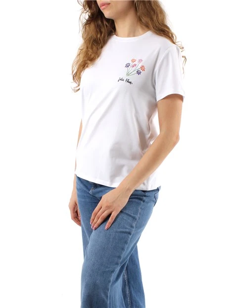T-SHIRT MANICA CORTA CON SHOPPER BAG DONNA BIANCO